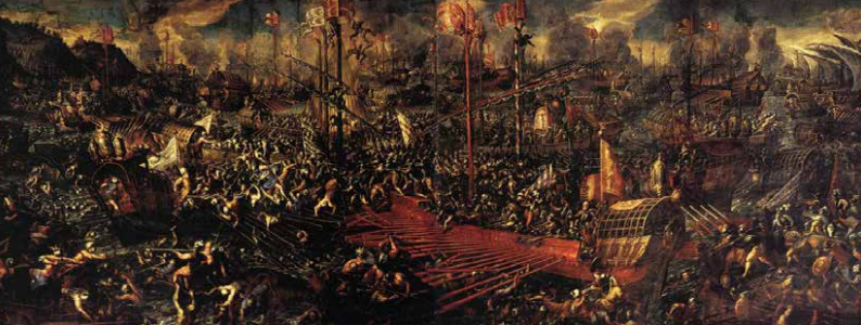 Andrea Vicentino - Battaglia di Lepanto (1603, Palazzo Ducale di Venezia)